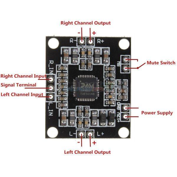 PAM8610 12V Dual Channel Stereo Audio Amplifier Board - Image 2