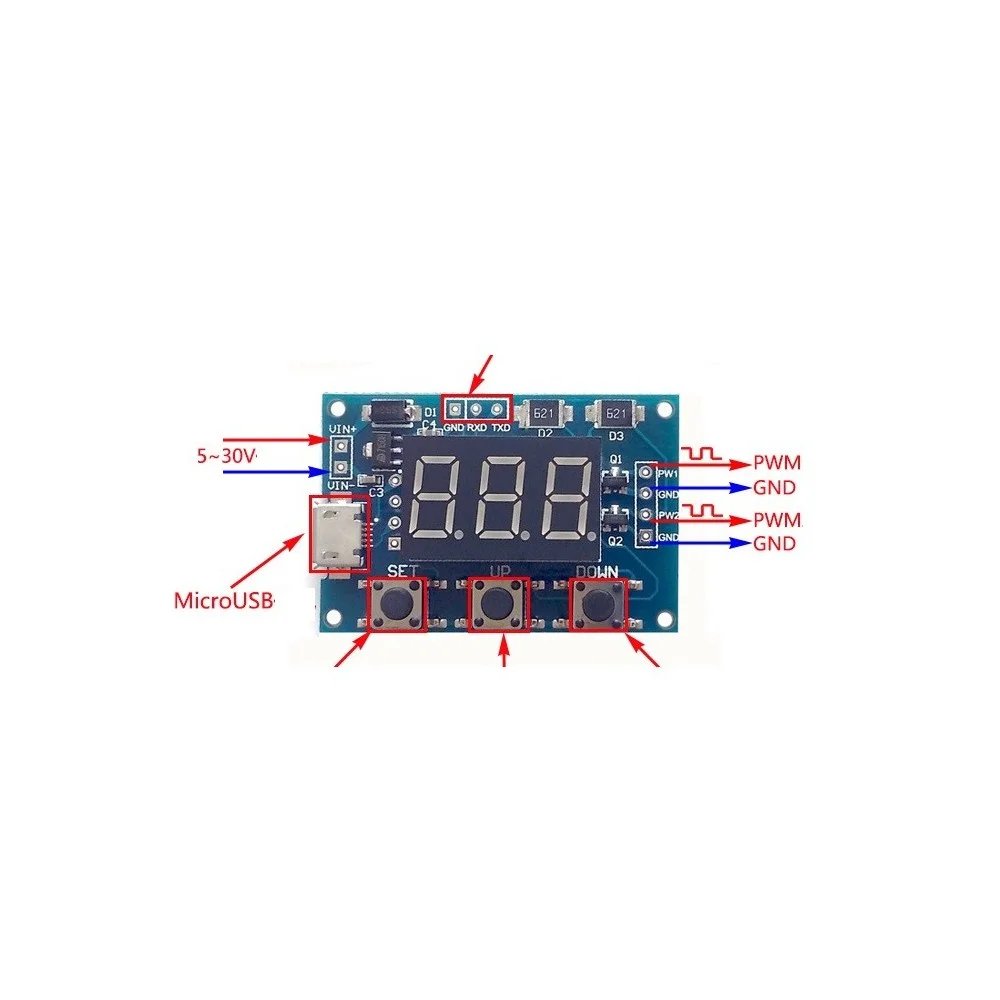 Buy Signal Generator PWM Pulse Frequency Duty Cycle Adjustable Module 7 segment BCD Display 1Hz-150Khz 3.3V-30V online at best price and delivery in islamabad rawalpindi lahore peshawar faisalabad karachi hyderabad quetta wah taxila multan sialkot mardan Pakistan