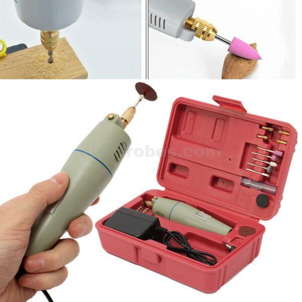 Mini Drill Machine Electric PCB Drill Machine Set With Adapter and drill bits for wood work, PCB Electric Drill Grinder Machine Kit at best price online in islamabad rawalpindi lahore peshawar faisalabad karachi hyderabad quetta wah taxila Pakistan