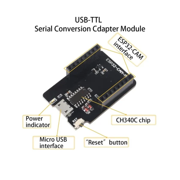 ESP32-CAM-MB Programming Adapter Board CH340 Serial To USB for ESP32-CAM Module at best price online in islamabad rawalpindi lahore peshawar faisalabad karachi hyderabad quetta wah taxila Pakistan