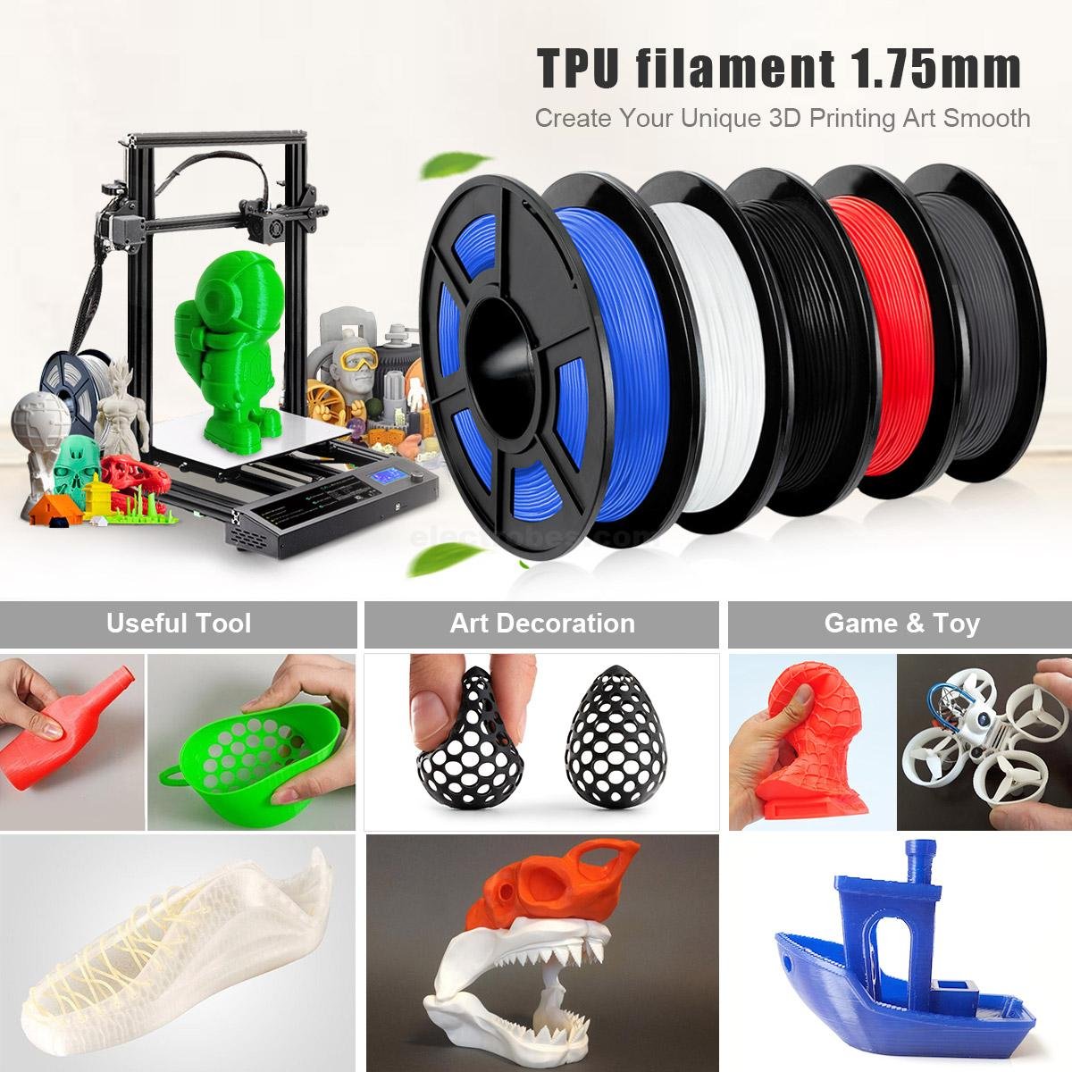 electrobes tpu filament for 3d printer in pakistan 0.5kg and 1 kg roll