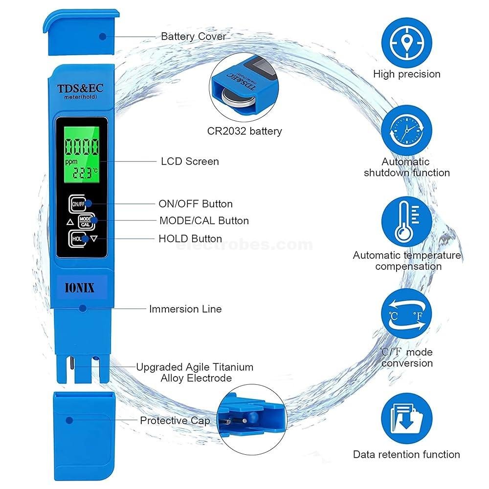 Digital Water Quality Tester TDS EC Meter Range 0-9990 Multifunctional Water Purity Temperature Meter TEMP PPM Tester at best price online in islamabad rawalpindi lahore peshawar faisalabad karachi hyderabad quetta wah taxila Pakistan