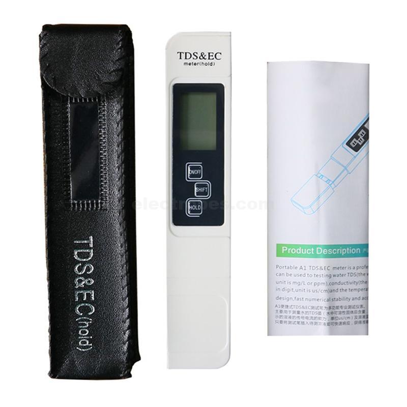 Digital Water Quality Tester TDS EC Meter Range 0-9990 Multifunctional Water Purity Temperature Meter TEMP PPM Tester