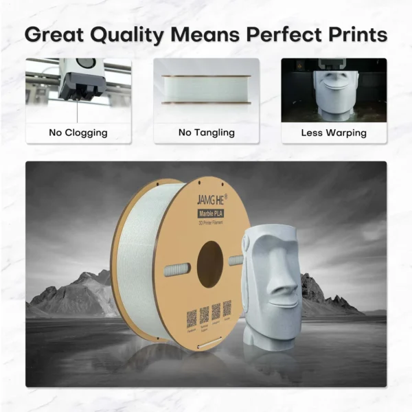 Jamg he marble pla 3d printer filament in marble colour 1.75 mm diameter for FDM 3d printer at best price online in islamabad rawalpindi lahore peshawar faisalabad karachi hyderabad quetta wah taxila Pakistan