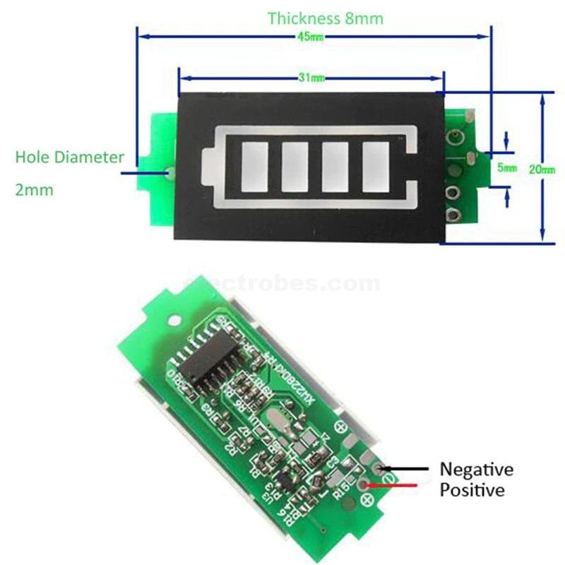 3S 11.1V-12.6VDC Lithium Battery Capacity Level Indicator Module - Image 4