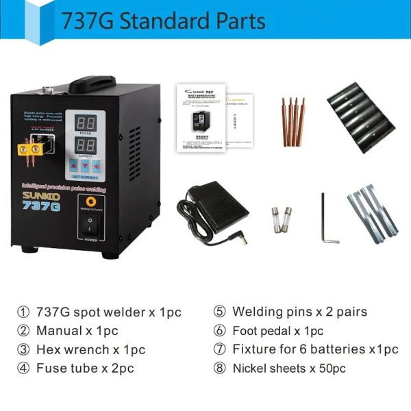 SUNKKO 737G Spot Welder Double Pulse Intelligent °c Precision Welding Machine for 18650, 26700, 32700 Lithium ion Battery Welding 1.5KW Spot Welder machine at best price online in islamabad rawalpindi lahore peshawar faisalabad karachi hyderabad quetta wah taxila Pakistan