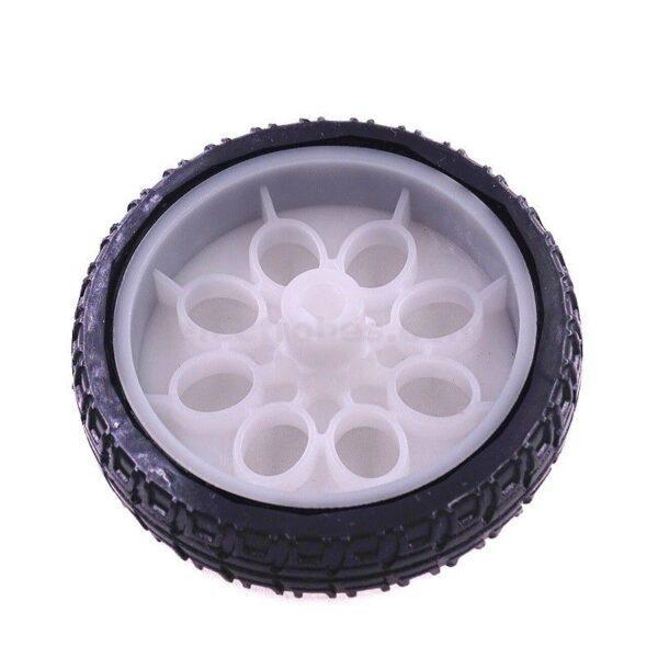 65MM White Rubber Wheel Robot Tires Yellow TT Motor DIY Robot Smart Car Platform 521 - Image 3