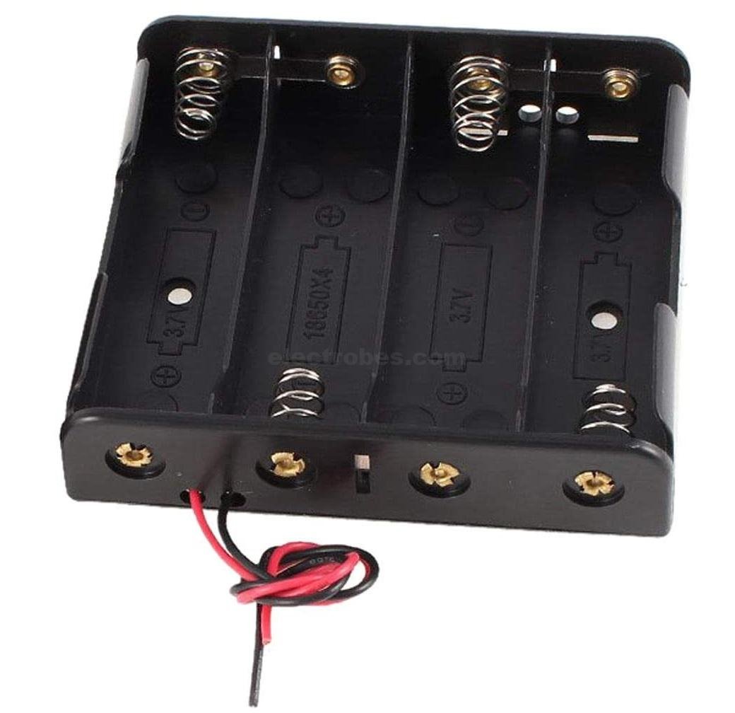 4S 14.2V-16.8V 18650 Battery Cell Holder Four Cells For Rechargeable Li-ion Battery Storage Box 18650 Battery Holder with wire at best price online in islamabad rawalpindi lahore peshawar faisalabad karachi hyderabad quetta wah taxila Pakistan