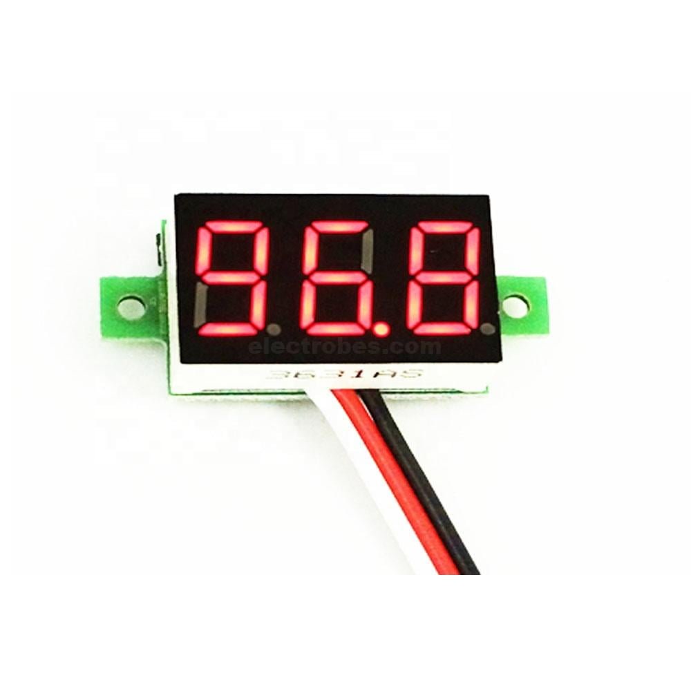 DC 0-100V 3-Wire 0.28" Voltmeter 3-Digit LED Display Panel Volt Meter Voltage Tester