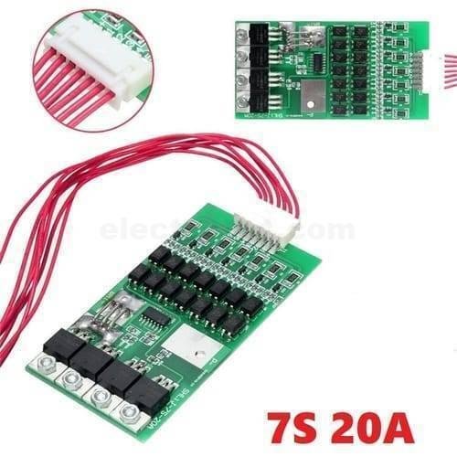 7S 20A 24V Li-ion Lithium 18650 Battery BMS Packs PCB Protection Board With Matching Cable Automatic Protection Function - Image 4