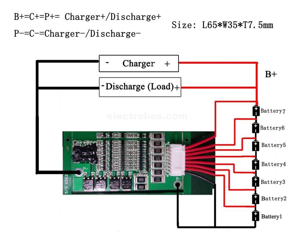7S 20A 24V 18650 Lithium Battery Charging BMS in Pakistan