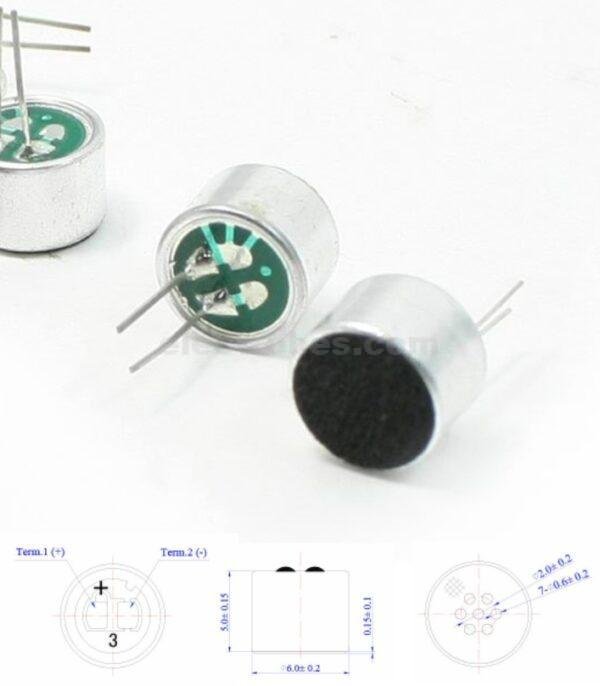 6x5mm HQ Microphone Condenser Transducer Mic - Image 3