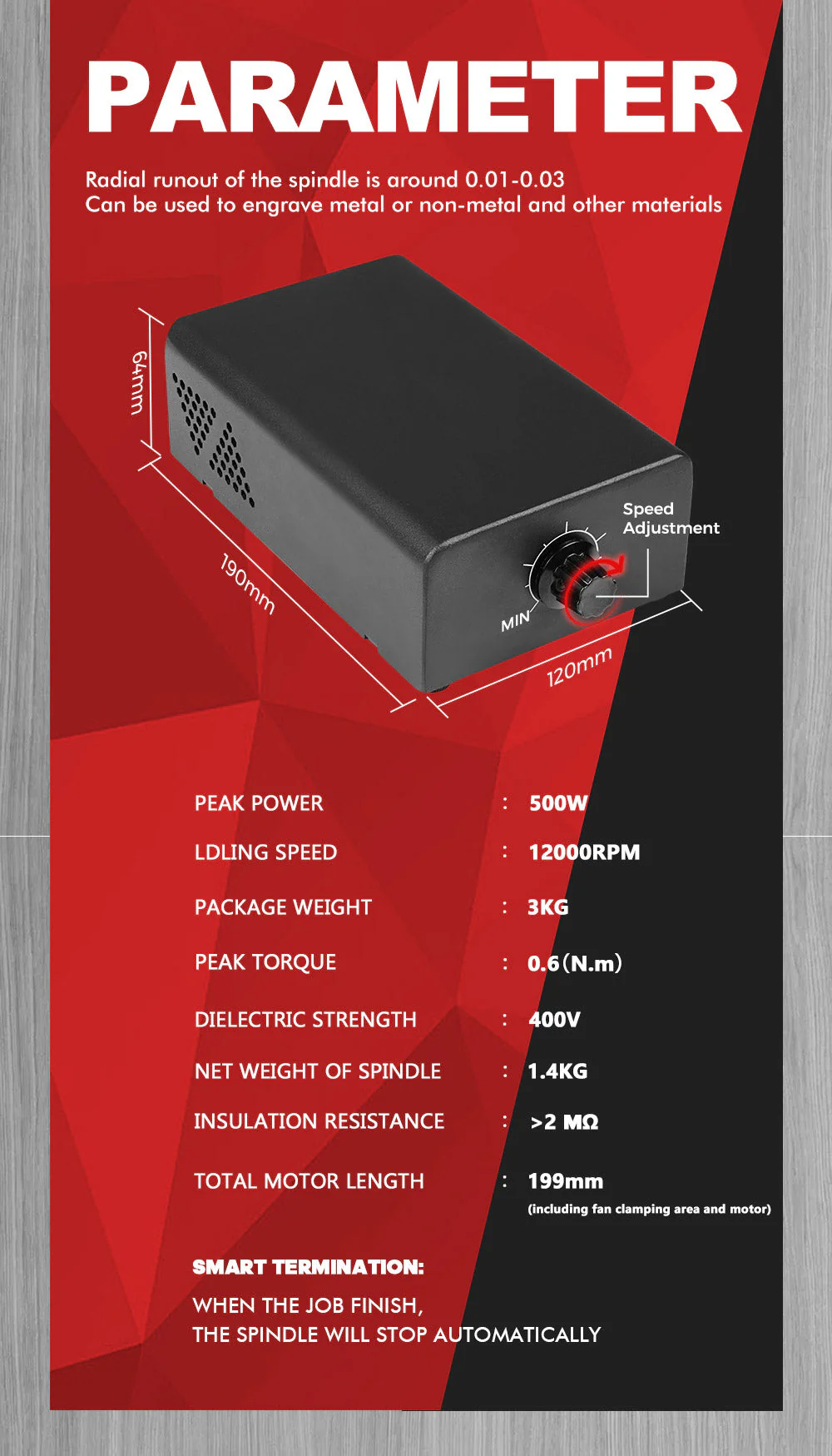 Buy 300W Air-cooled DC Spindle Motor with Mounting Bracket for Engraving online at best price and delivery in islamabad rawalpindi lahore peshawar faisalabad karachi hyderabad quetta wah taxila multan sialkot mardan Pakistan 