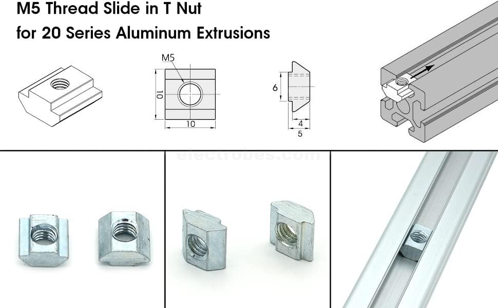 20 Series Metric Carbon Steel Tee Nuts M5 Sliding T Nut for 2020 Aluminum Profiles in pakistan