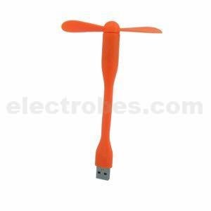 Flexible USB Fan Air Cooling Fan For Laptop / Desktops / Chargers / Power Bank - Orange color in pakistan