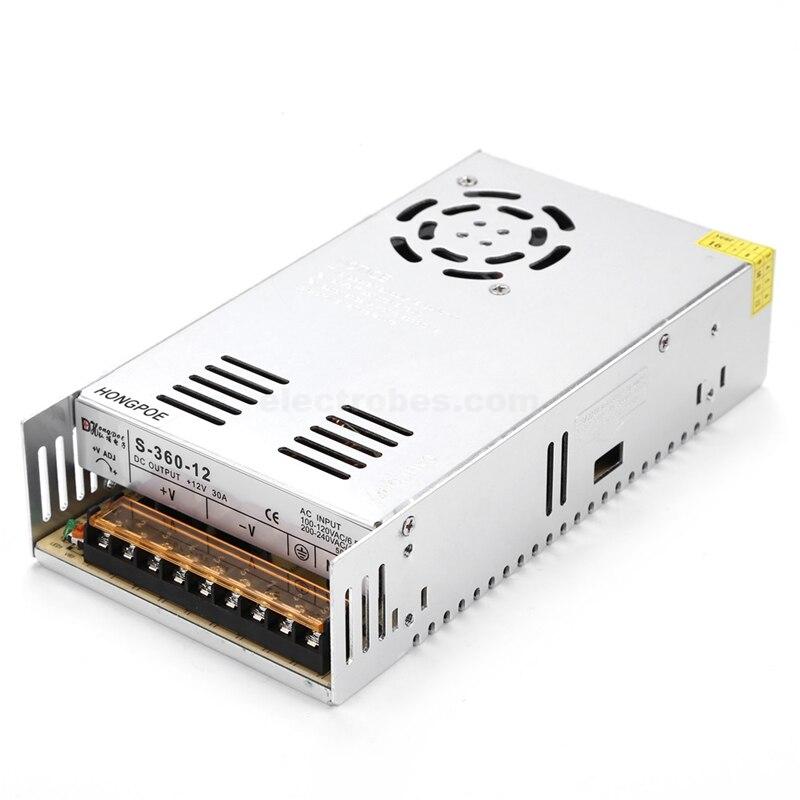 Best quality 12V 30A 360W Switching Power Supply Driver for LED Strip AC 100-240V Input to DC 12V in pakistan