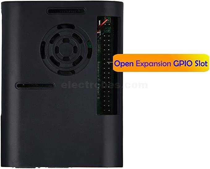 raspberry-pi-4-black-compact-abs-case with cooling fan at best price online at best price online in islamabad rawalpindi lahore karachi multan sukkur skardu peshawar taxila wah gujranwala faisalabad hyderabad quetta pakistan
