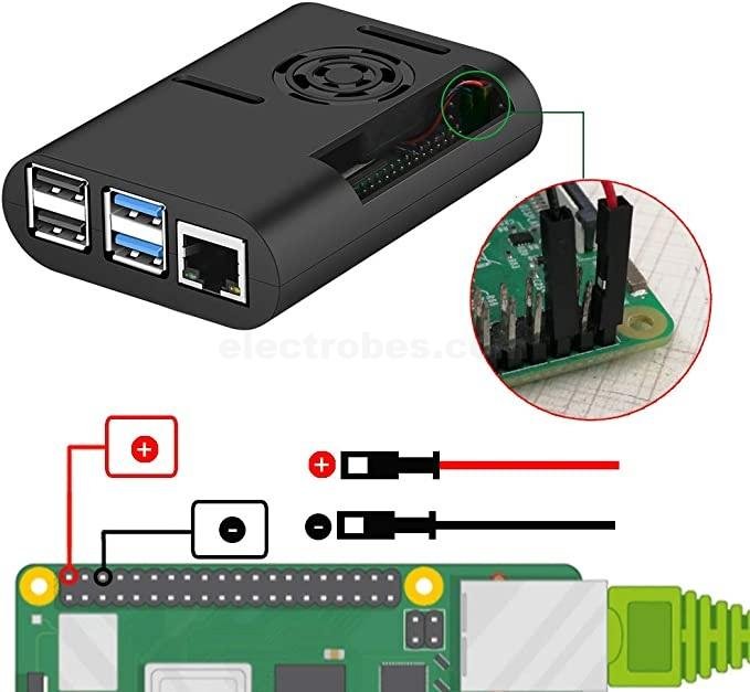 raspberry-pi-4-black-compact-abs-case with cooling fan at best price online at best price online in islamabad rawalpindi lahore karachi multan sukkur skardu peshawar taxila wah gujranwala faisalabad hyderabad quetta pakistan