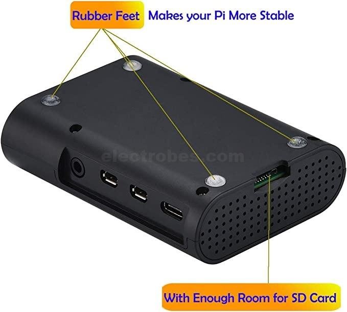 raspberry-pi-4-black-compact-abs-case with cooling fan at best price online at best price online in islamabad rawalpindi lahore karachi multan sukkur skardu peshawar taxila wah gujranwala faisalabad hyderabad quetta pakistan