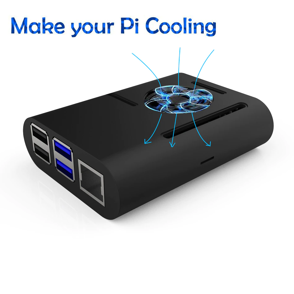 raspberry-pi-4-black-compact-abs-case with cooling fan at best price online at best price online in islamabad rawalpindi lahore karachi multan sukkur skardu peshawar taxila wah gujranwala faisalabad hyderabad quetta pakistan