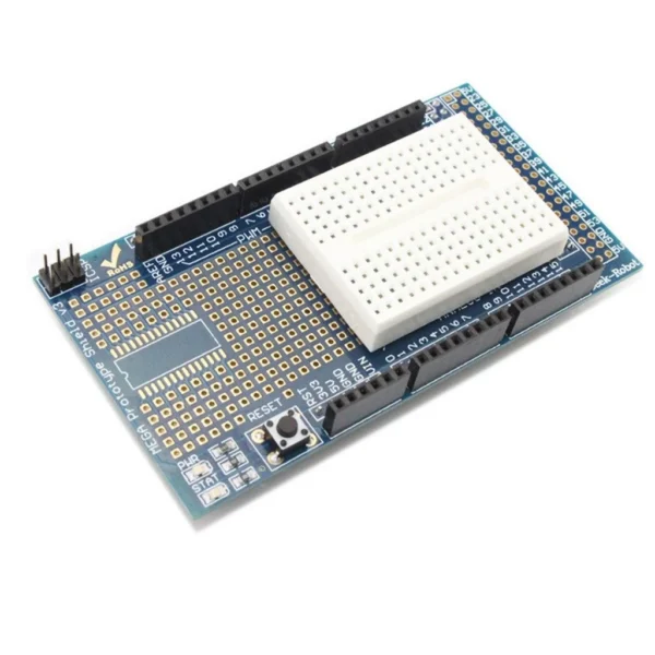 Prototyping Prototype Shield with Mini Breadboard compatible with Arduino MEGA 2560 R3 at best price online in islamabad rawalpindi lahore peshawar faisalabad karachi hyderabad quetta wah taxila Pakistan