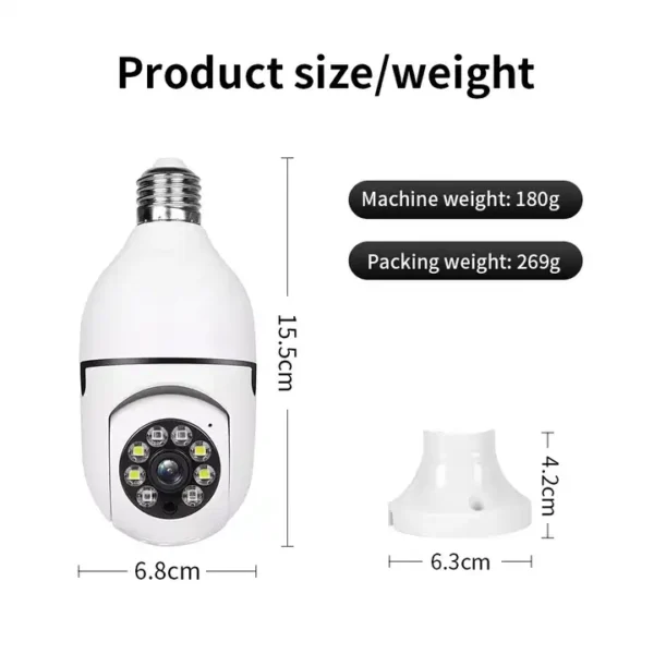 HD E27 2.4GHz V380 WiFi 1080P Night Vision Wireless 360 Degree CCTV Security Light 360 Panoramic Bulb Camera at best price online in islamabad rawalpindi lahore peshawar faisalabad karachi hyderabad quetta wah taxila Pakistan