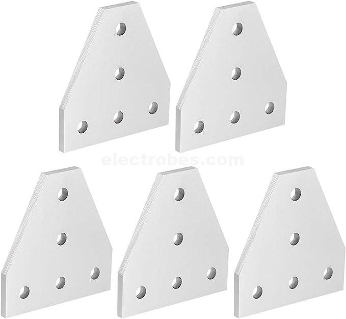 2020 T-Type delta type Aluminum Profile Corner Bracket 5 Hole 60x60x4mm Joining Plate for 2020 v-slot T-slot Aluminum Extrusion at best price online in islamabad rawalpindi lahore peshawar faisalabad karachi hyderabad quetta wah taxila Pakistan