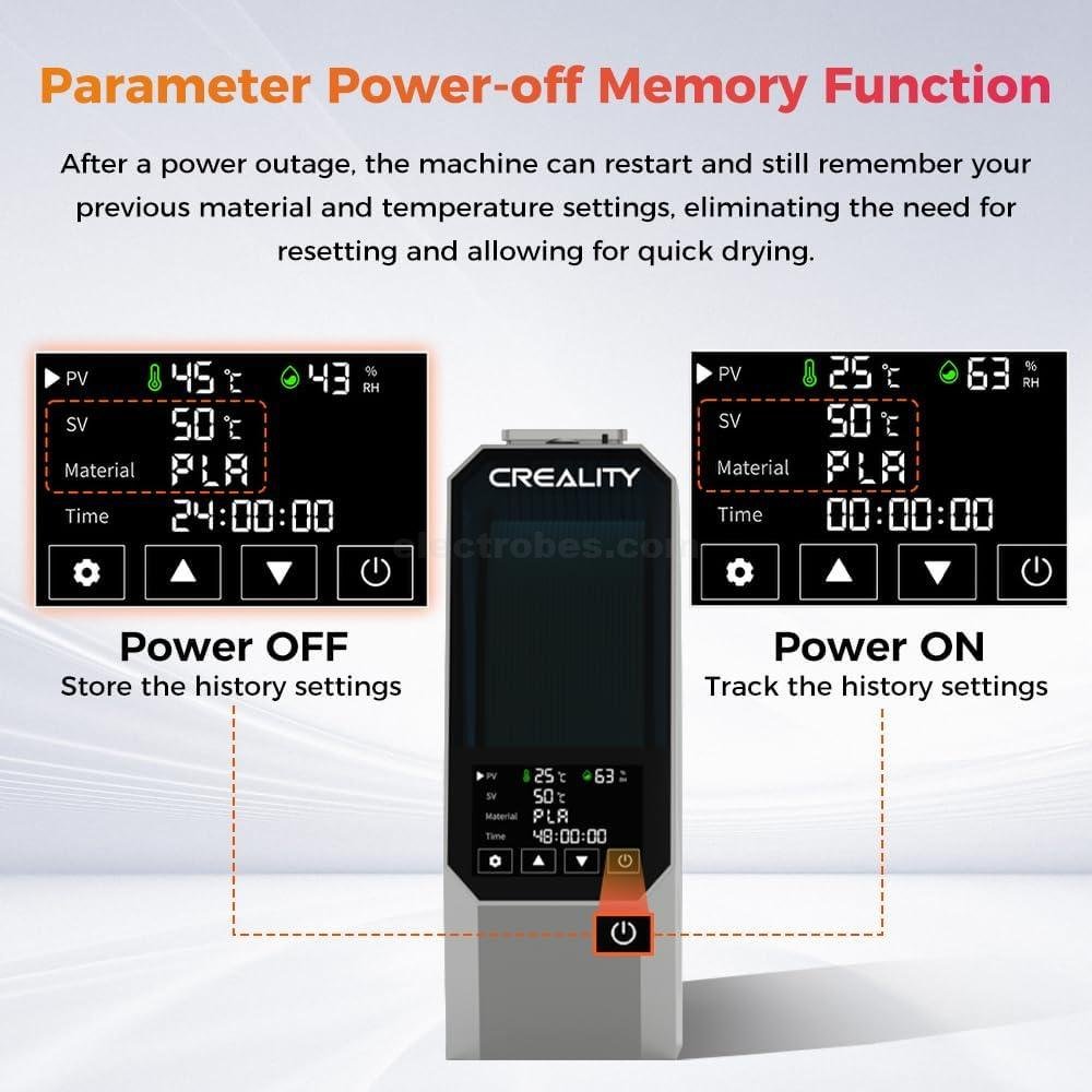 Creality Space PI Filament Dryer, 3D Printer Filament Dryer Box with 360° Heating, Upgraded Filament Dehydrator Storage Box Supports PA ABS PETG PLA TPU filaments at best price online in islamabad rawalpindi lahore peshawar faisalabad karachi hyderabad quetta wah taxila Pakistan