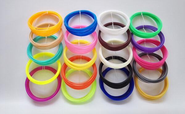 Best quality 20pcs Pack of PLA plastic material 1.75mm 3D Filament available in 20 different colours 5m rolls for 3d pen and 3d printer at best price online in islamabad rawalpindi lahore peshawar faisalabad karachi hyderabad quetta wah taxila Pakistan