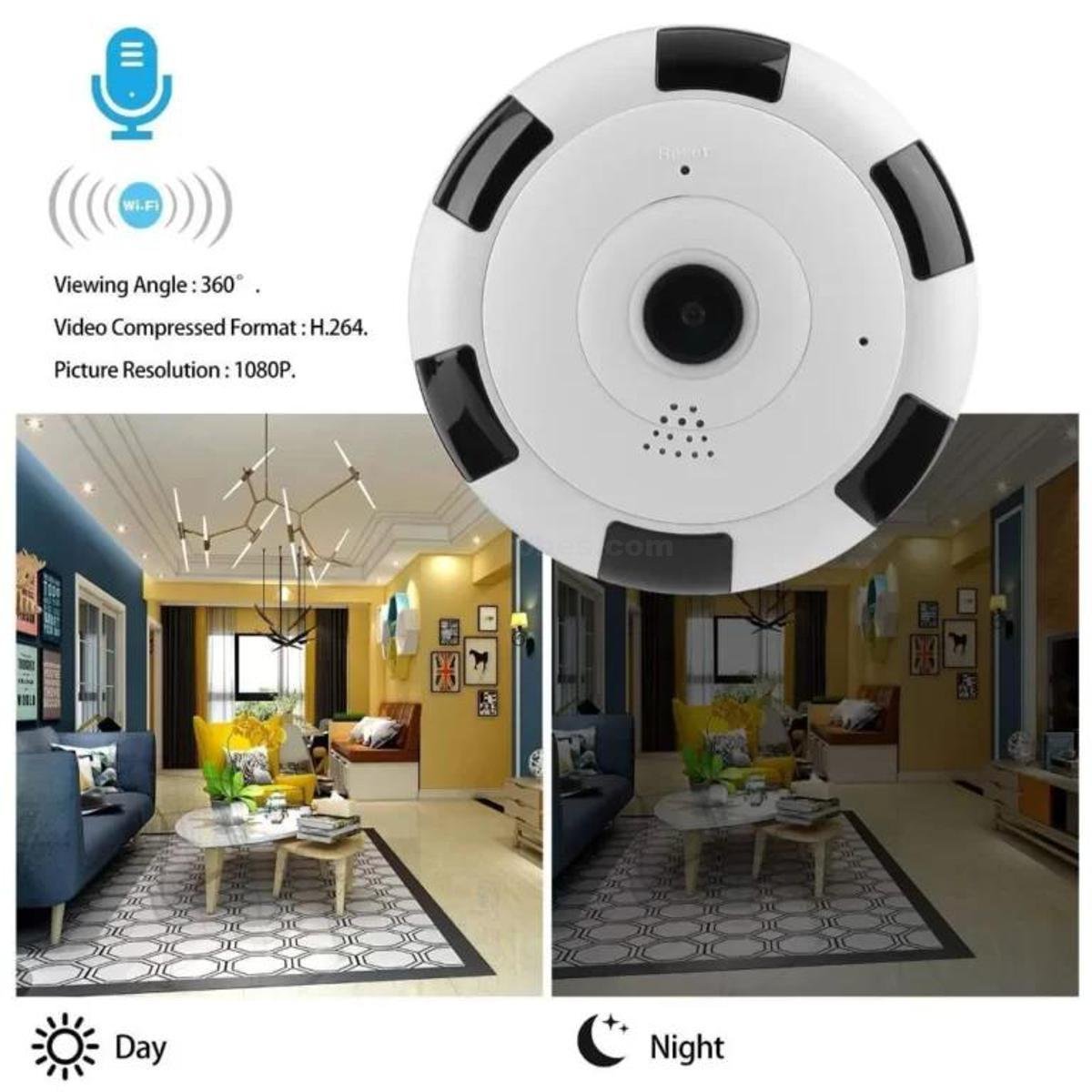 Panoramic Wireless 360 Camera 3MP V380 Pro APP CCTV Smart Home with Two Ways Audio WIFI MINI Indoor Security Camera at best price online in islamabad rawalpindi lahore peshawar faisalabad karachi hyderabad quetta wah taxila Pakistan