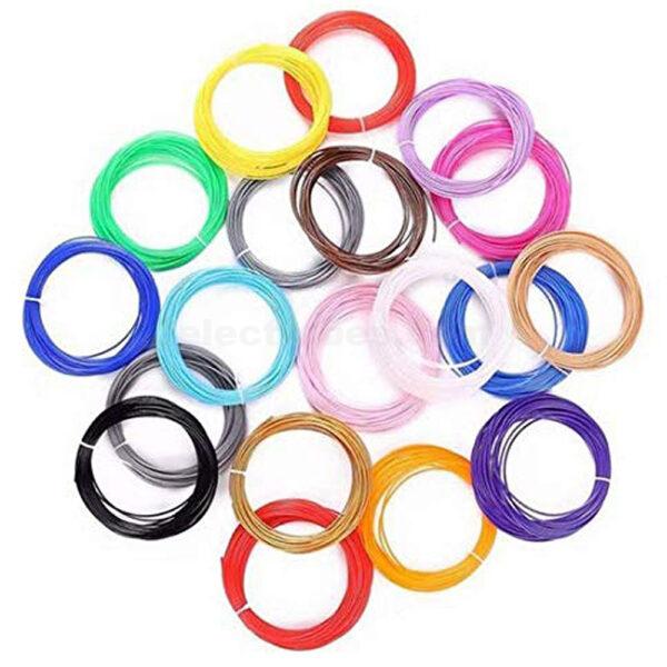 Best quality 20pcs Pack of PLA plastic material 1.75mm 3D Filament available in 20 different colours 5m rolls for 3d pen and 3d printer at best price online in islamabad rawalpindi lahore peshawar faisalabad karachi hyderabad quetta wah taxila Pakistan