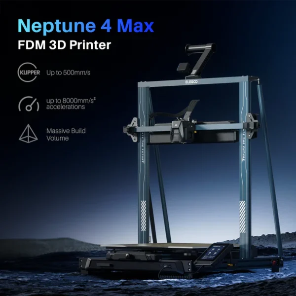 Elegoo Neptune 4 Max FDM 3D Printer, 500mm/s High Speed Printing, 300°C High temperature Nozzle, Auto Leveling and Direct Drive Extruder, 420x420x480mm Large Printing Size at best price online in islamabad rawalpindi lahore peshawar faisalabad karachi hyderabad quetta wah taxila Pakistan