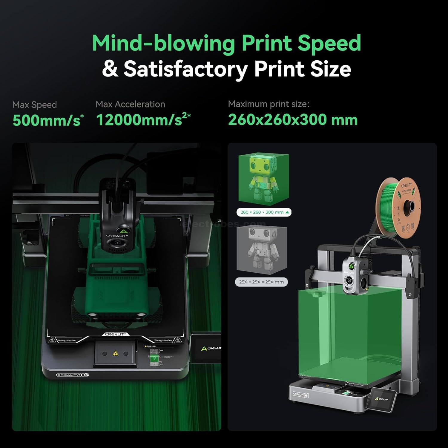 Creality Hi Combo 3D Printer, Multi Color 3D Printer with CFS, 500mms High Speed Auto-Leveling Automatic Filament Reading Clog-Free Extruder Pre-Assemble All-Metal Body 10.24×10.24×11.81inch at best price online in islamabad rawalpindi lahore peshawar faisalabad karachi hyderabad quetta wah taxila Pakistan