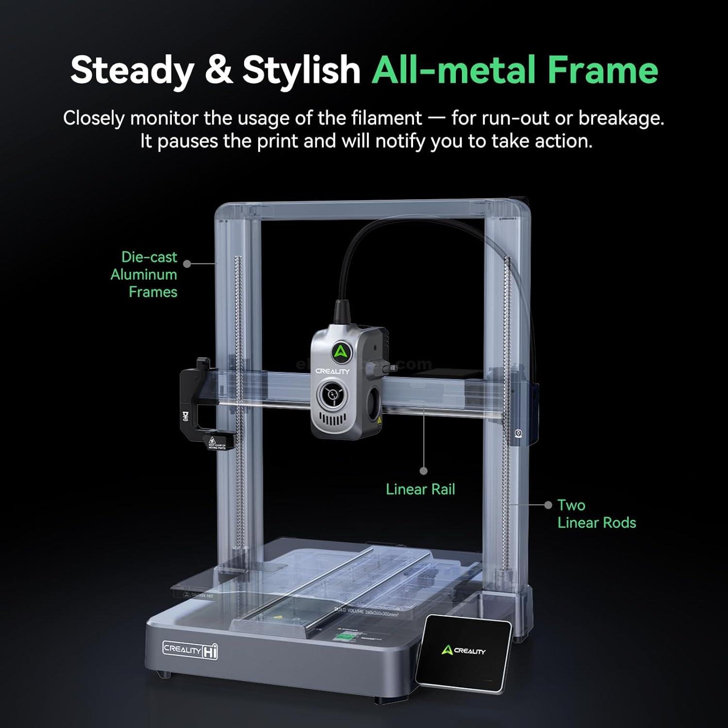 Creality Hi Combo 3D Printer, Multi Color 3D Printer with CFS, 500mms High Speed Auto-Leveling Automatic Filament Reading Clog-Free Extruder Pre-Assemble All-Metal Body 10.24×10.24×11.81inch at best price online in islamabad rawalpindi lahore peshawar faisalabad karachi hyderabad quetta wah taxila Pakistan