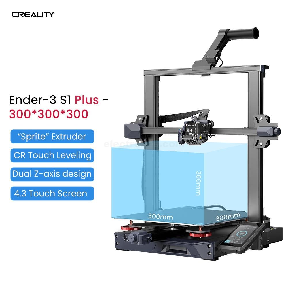 Official Creality Ender 3 S1 Plus 3D Printer with Direct Drive Extruder CR Touch Auto Leveling High Precision Double Z-axis Screw Silent Board Printing Size 300x300x300mm, Upgraded Ender 3 S1 Pro for Beginners and Professionals at best price online in islamabad rawalpindi lahore peshawar faisalabad karachi hyderabad quetta wah taxila Pakistan