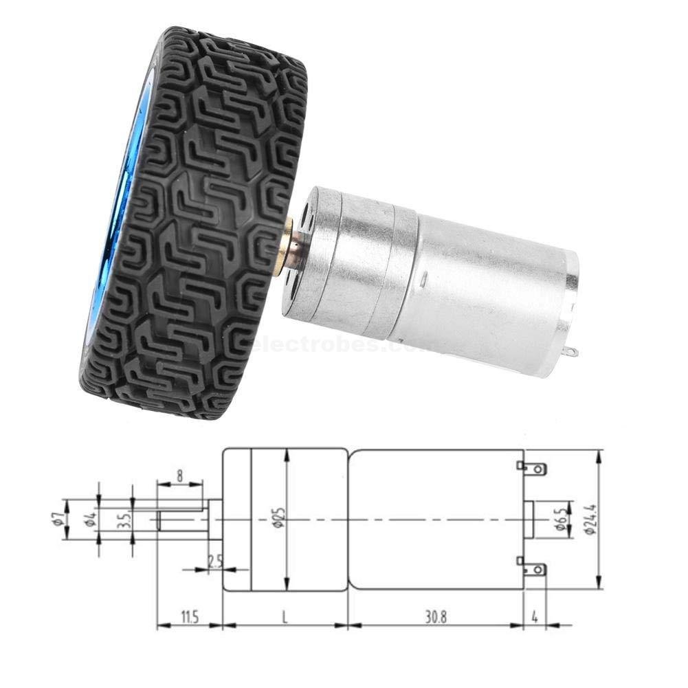 12V DC Small Speed Reduction Gear Motor Metal With 65mm Wheel Kit at best price online in islamabad rawalpindi lahore peshawar faisalabad karachi hyderabad quetta wah taxila Pakistan