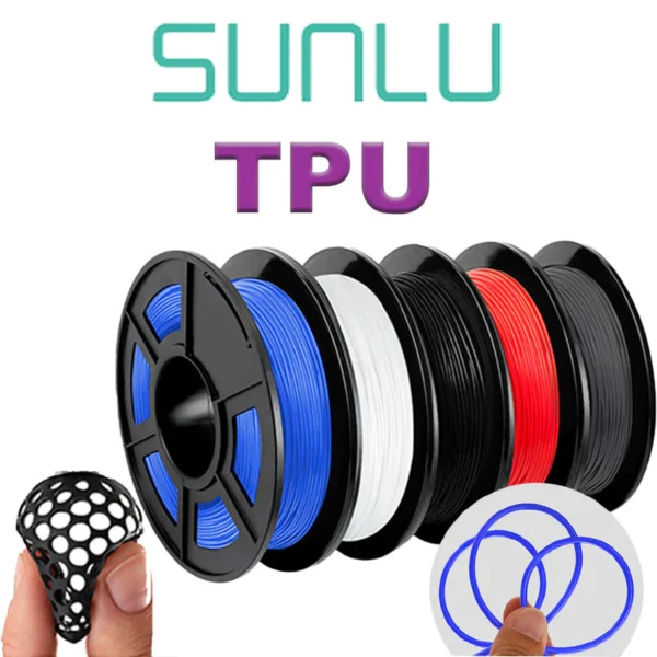 1.75mm sunlu TPU flexible material 95a grade for 3d printer in white black red blue grey transparent clear yellow colors at best price online in islamabad rawalpindi lahore peshawar faisalabad karachi hyderabad quetta wah taxila Pakistan