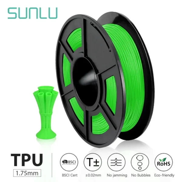 1.75mm sunlu TPU flexible material 95a grade for 3d printer in white black red blue grey transparent clear yellow colors at best price online in islamabad rawalpindi lahore peshawar faisalabad karachi hyderabad quetta wah taxila Pakistan