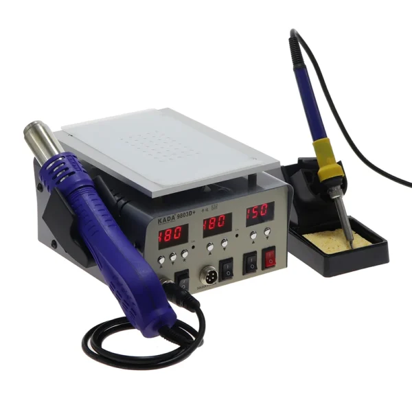 KADA 9803D+ LCD Touch Screen Separator Machine + Hot Air Station + Adjustable Soldering Iron Station 3 in 1 Rework Station for mobile repairing and laboratory at best price online in islamabad rawalpindi lahore peshawar faisalabad karachi hyderabad quetta wah taxila Pakistan