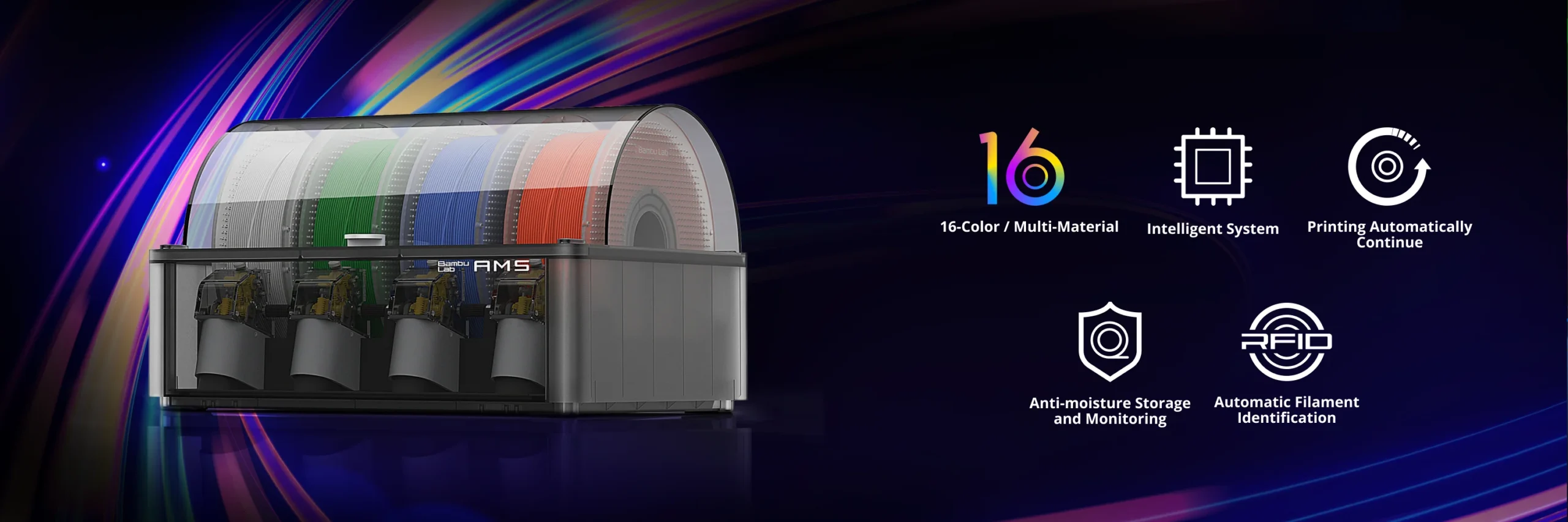 Bambu lab AMS Automatic Material System for 3d printer multi-colour 3d printing with 16 color printing at best price online in islamabad rawalpindi lahore peshawar faisalabad karachi hyderabad quetta wah taxila Pakistan