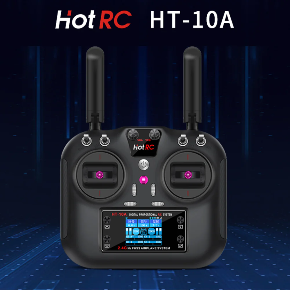 Hotrc HT-10A 2.4GHz 10 Channels RC Transmitter and Receiver FHSS & 8CH Receiver for FPV Drone RC Airplane Aircraft Boat Car Helicopter at best price online in islamabad rawalpindi lahore peshawar faisalabad karachi hyderabad quetta wah taxila Pakistan