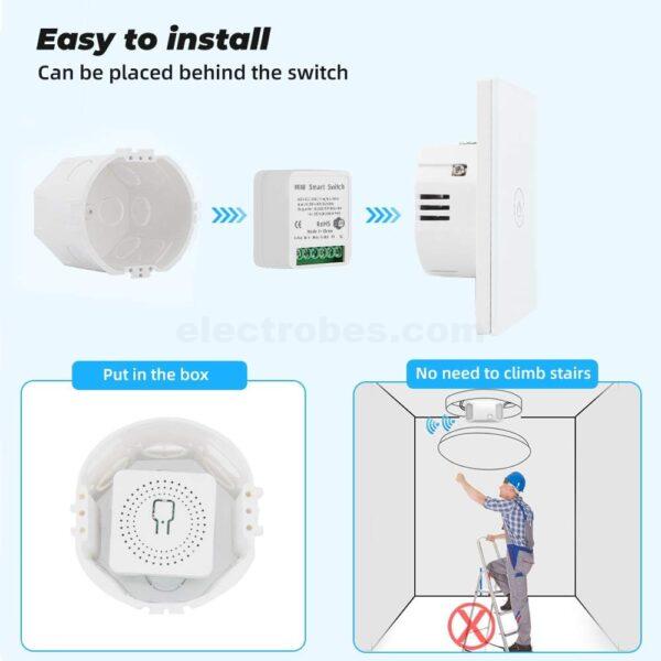 16A Mini Smart WiFi Switch DIY Switch Supports 2 Way Control, Smart Home Automation Module, No Hub Required, Compatible with Alexa Google Home Smart Life App at best price online in islamabad rawalpindi lahore peshawar faisalabad karachi hyderabad quetta wah taxila Pakistan