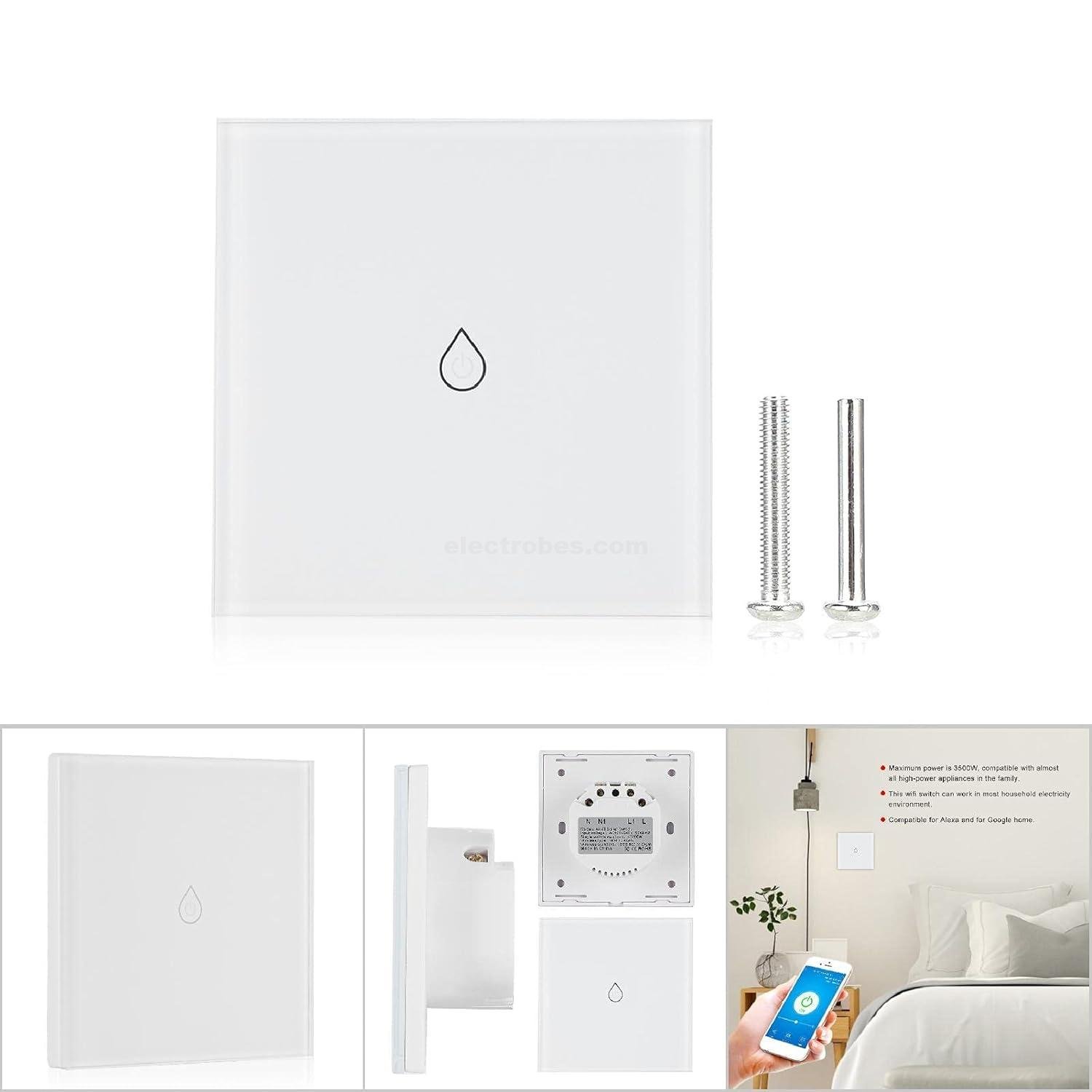 Smart Home WiFi Switch 20A Boiler Motor Water Heater On-Off Timer Remote APP Control Wall Mount Touch Switch EU-Type 100-240VAC Home Automation at best price online in islamabad rawalpindi lahore peshawar faisalabad karachi hyderabad quetta wah taxila Pakistan