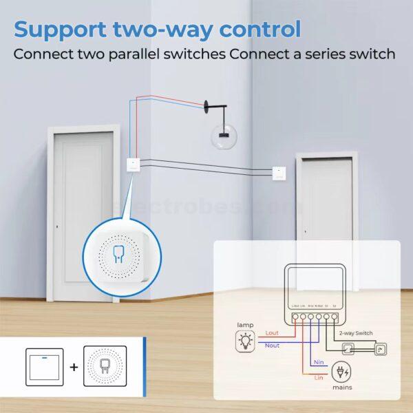 16A Mini Smart WiFi Switch DIY Switch Supports 2 Way Control, Smart Home Automation Module, No Hub Required, Compatible with Alexa Google Home Smart Life App at best price online in islamabad rawalpindi lahore peshawar faisalabad karachi hyderabad quetta wah taxila Pakistan