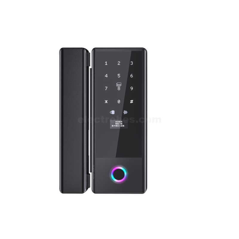 Smart Glass Door Lock Electronic Sliding Door Lock with Fingerprint, Password, Card, Remote Control, Tuya Wifi APP Security Door Lock Homes Offices Apartments (Black) at best price online in islamabad rawalpindi lahore peshawar faisalabad karachi hyderabad quetta wah taxila Pakistan