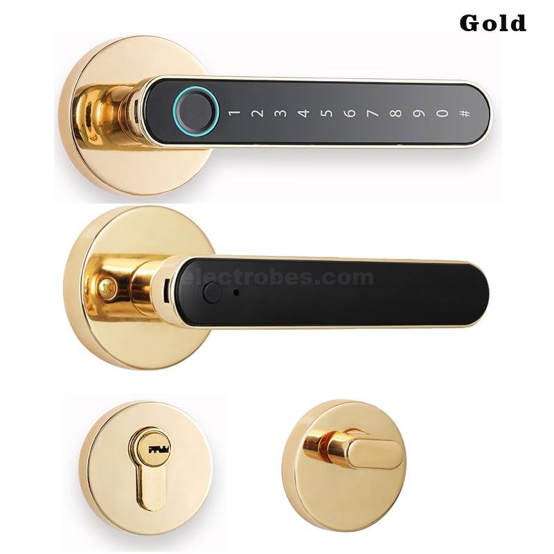 S604L Smart Electronic Door Lock with Fingerprint, Password, Card, Remote Control, Tuya Wifi APP Security Door Lock for Homes Offices Apartments (Golden) at best price online in islamabad rawalpindi lahore peshawar faisalabad karachi hyderabad quetta wah taxila Pakistan