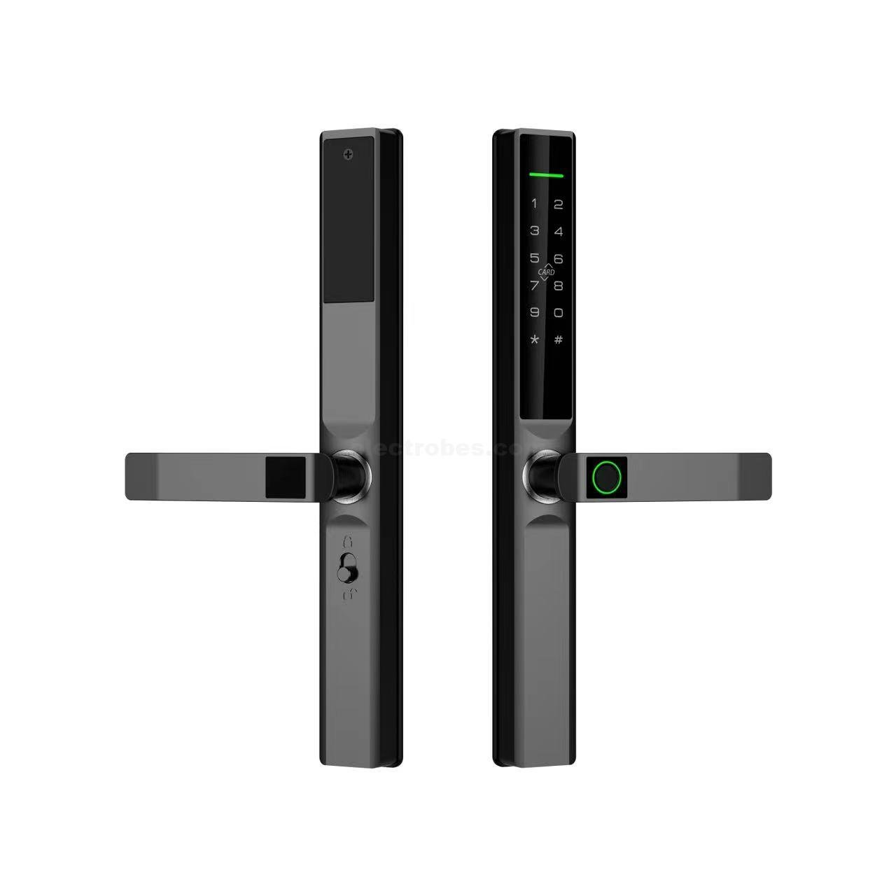 Smart Door Lock Smart Waterproof Lock S610 IC Card TTlock Tuya Wifi Fingerprint Password Key Aluminum Door Lock for Indoor and Outdoor Use in elegant black color at best price online in islamabad rawalpindi lahore peshawar faisalabad karachi hyderabad quetta wah taxila Pakistan