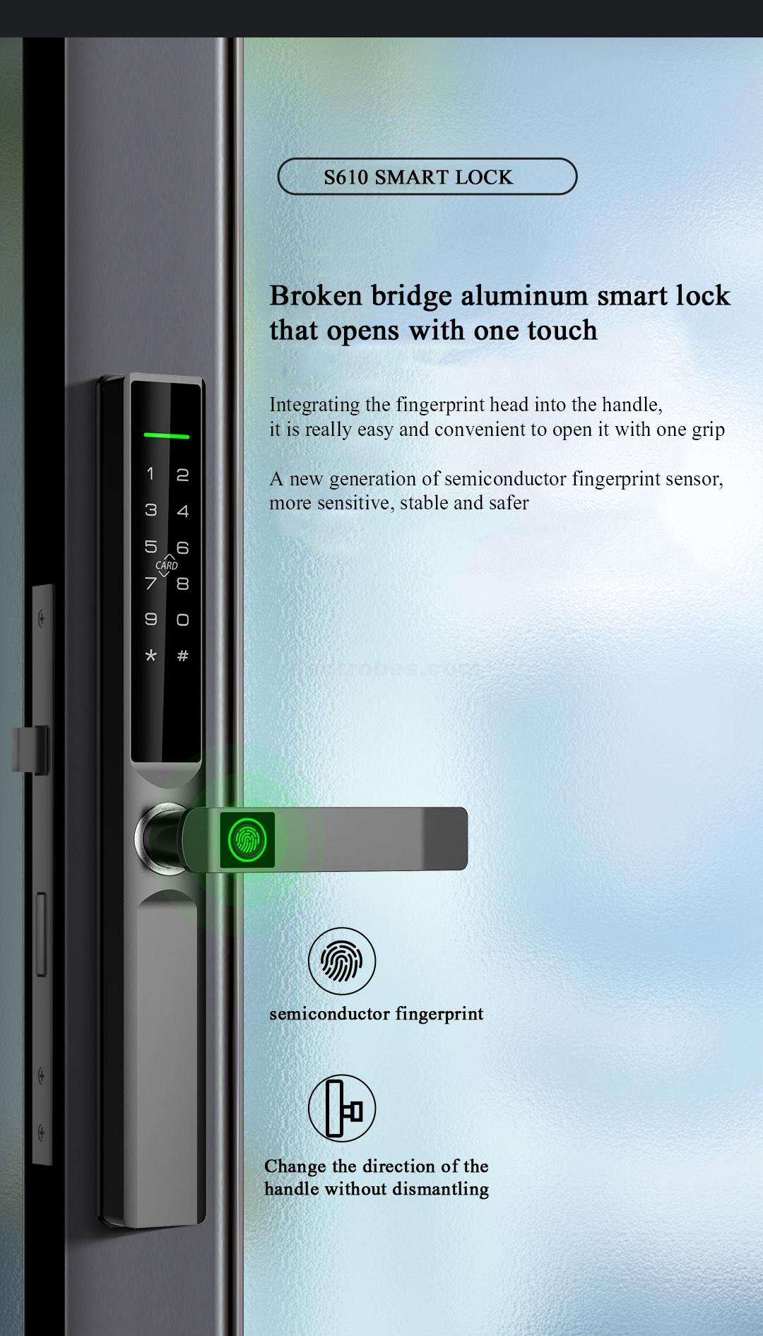 Smart Door Lock Smart Waterproof Lock S610 IC Card TTlock Tuya Wifi Fingerprint Password Key Aluminum Door Lock for Indoor and Outdoor Use in elegant black color at best price online in islamabad rawalpindi lahore peshawar faisalabad karachi hyderabad quetta wah taxila Pakistan