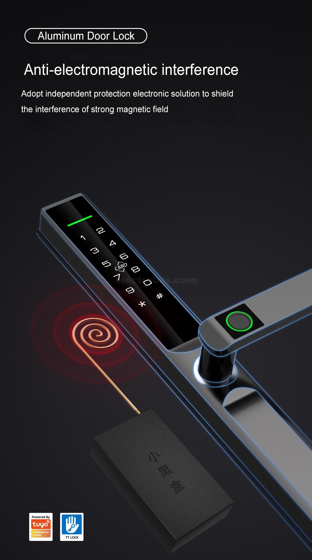 Smart Door Lock Smart Waterproof Lock S610 IC Card TTlock Tuya Wifi Fingerprint Password Key Aluminum Door Lock for Indoor and Outdoor Use in elegant black color at best price online in islamabad rawalpindi lahore peshawar faisalabad karachi hyderabad quetta wah taxila Pakistan