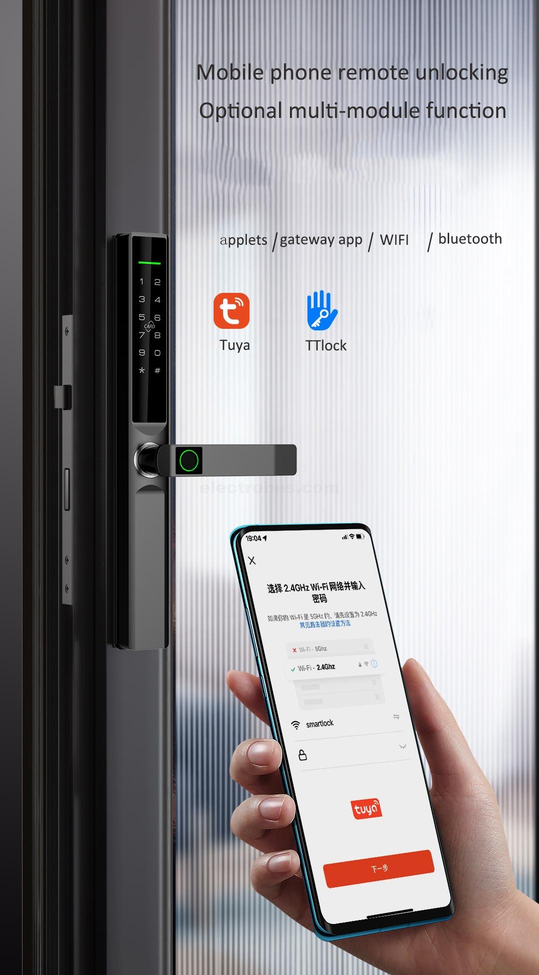 Smart Door Lock Smart Waterproof Lock S610 IC Card TTlock Tuya Wifi Fingerprint Password Key Aluminum Door Lock for Indoor and Outdoor Use in elegant black color at best price online in islamabad rawalpindi lahore peshawar faisalabad karachi hyderabad quetta wah taxila Pakistan